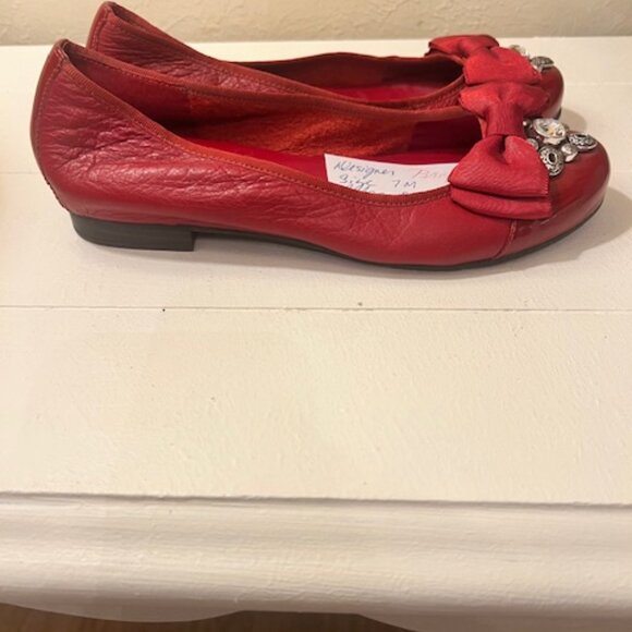 Brighton Red Flats with Embellishments - Picture 2 of 7